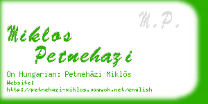 miklos petnehazi business card